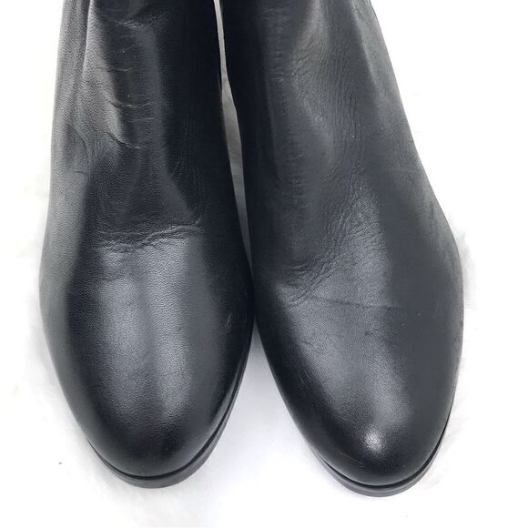 Anthropologie x Grigiarancio Black Italian Leather Buckle Side Heeled Boots - Picture 4 of 14